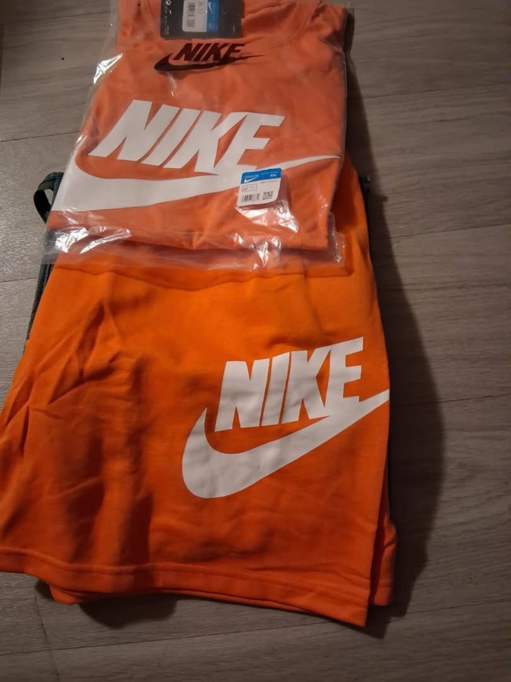 Nike Orange Graphic Swoosh Tee and Short set